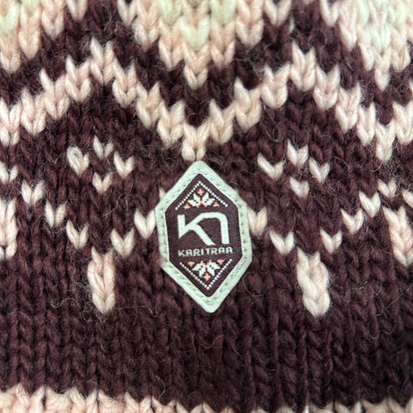 Kari Traa Pink and Port Knit Pom-Pom Beanie - Picture 2 of 4